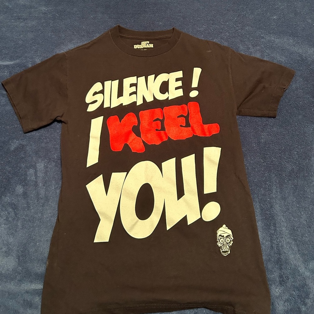 The Jeff Dunham show silence I keel you mens short sleeve graphic tee black - S